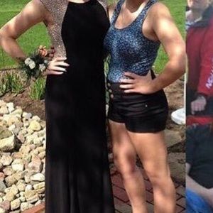 Black Prom Dress w Jeweled Back